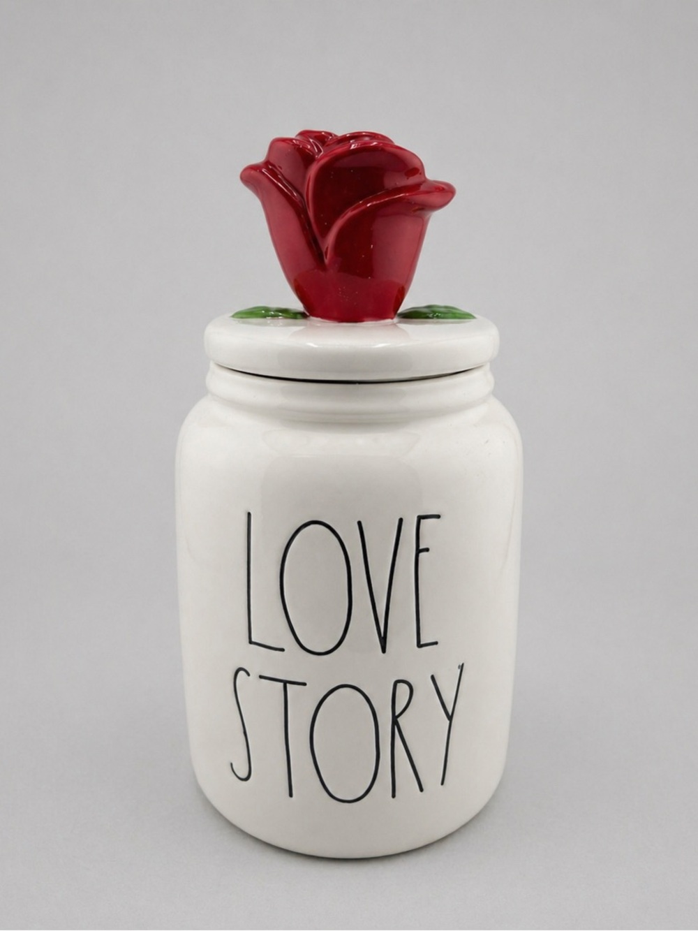 Rae Dunn Disney Princess LOVE STORY Canister Rose Lid Beauty Beast Jar